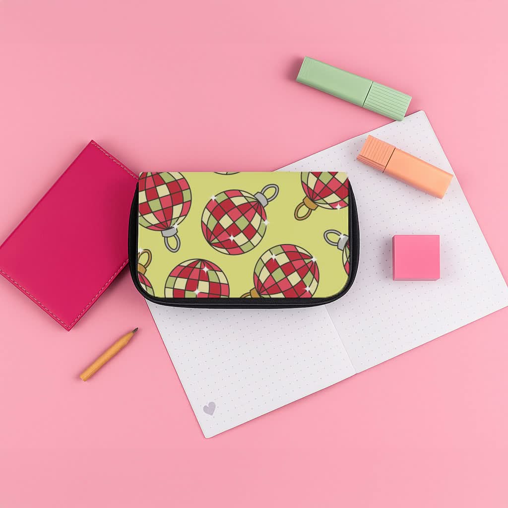 Disco Baubles Pattern Pencil Case