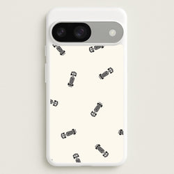Race Cars Pattern Off White Google Pixel 9 / 9 Pro Case