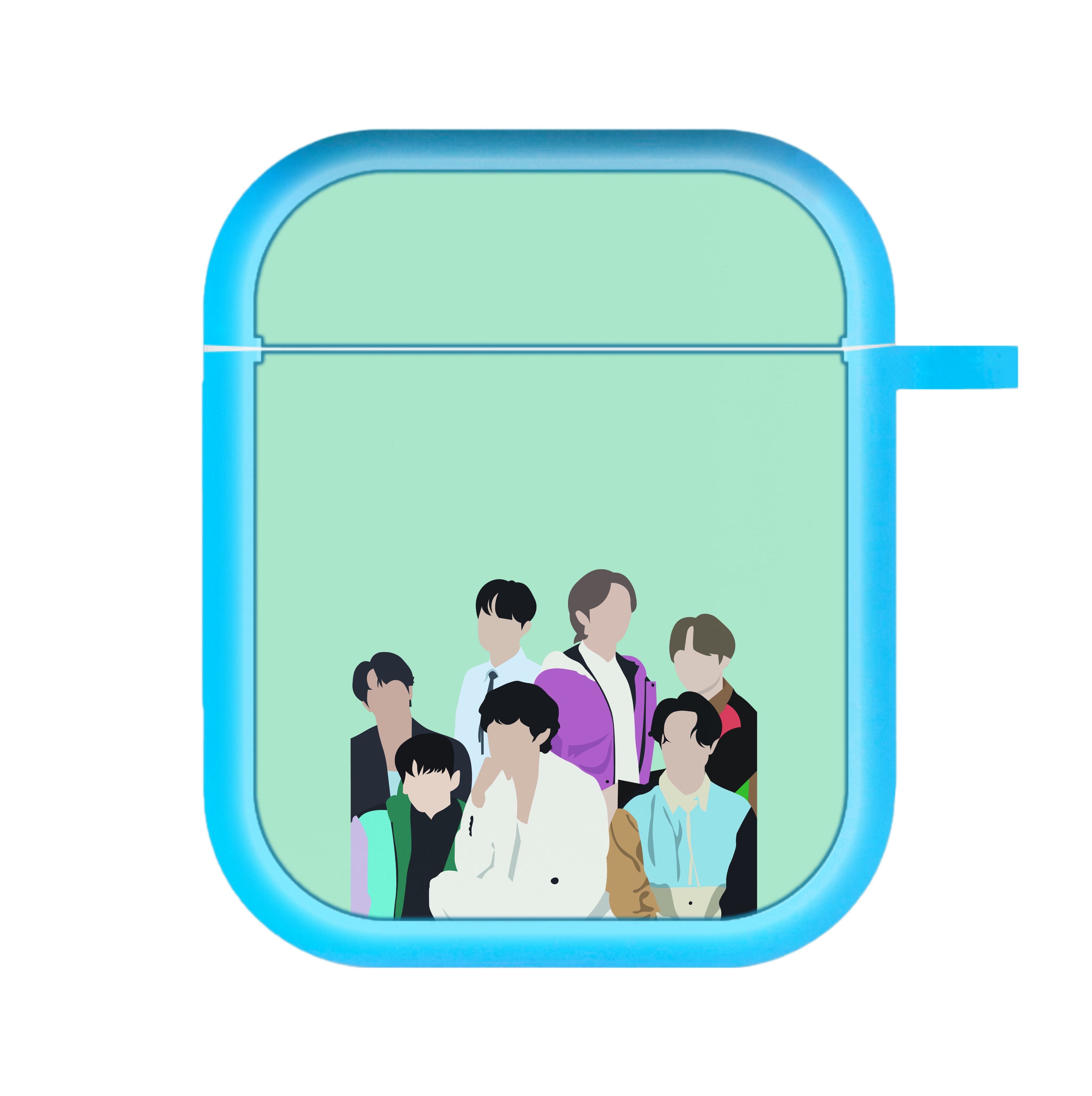 Blue K-Pop Band Members AirPods Case