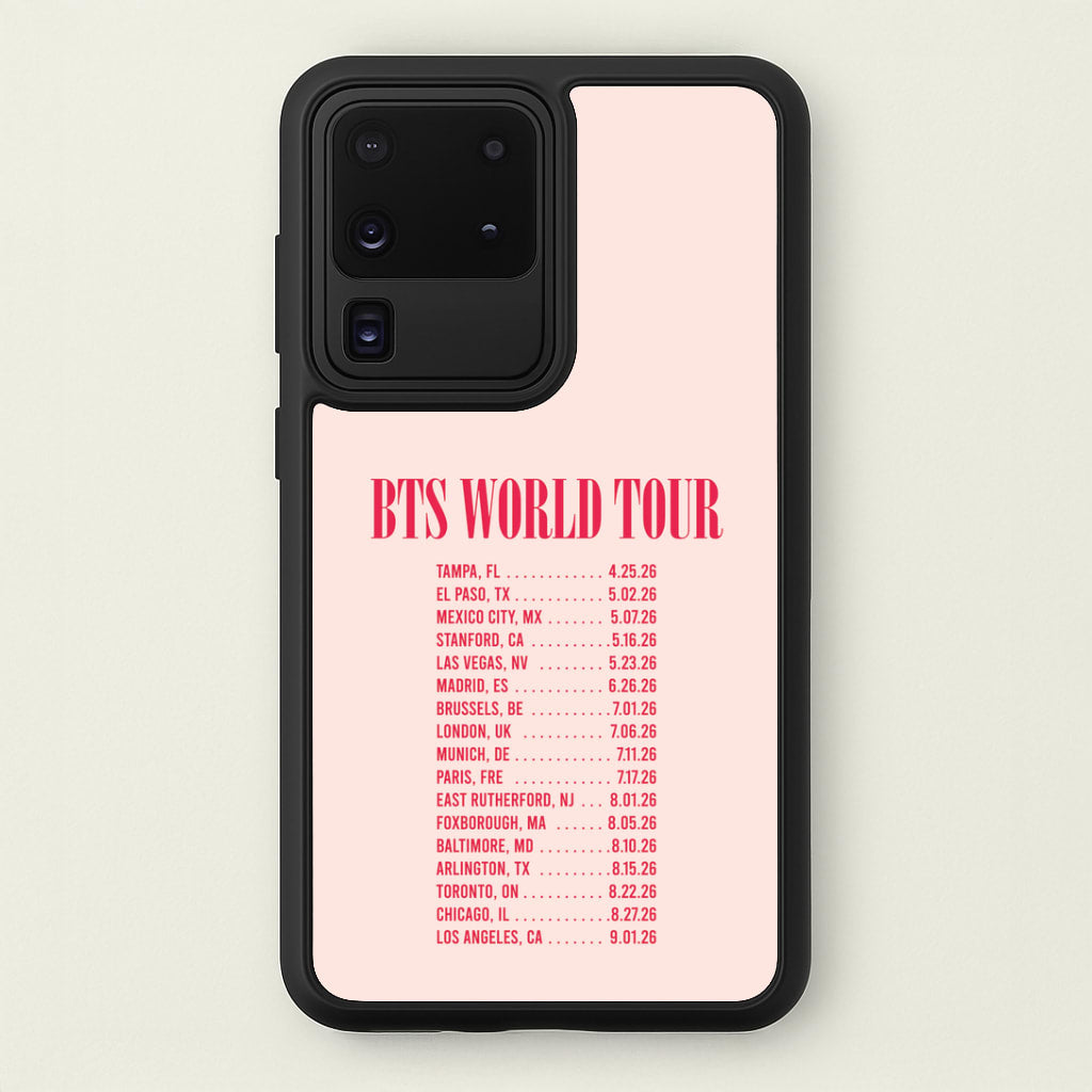 K-Pop Band World Tour List 2026 Galaxy S20 Ultra Case