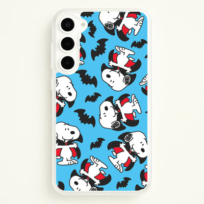 Cartoon Beagle Vampire And Bats Pattern Galaxy S23 Plus Case