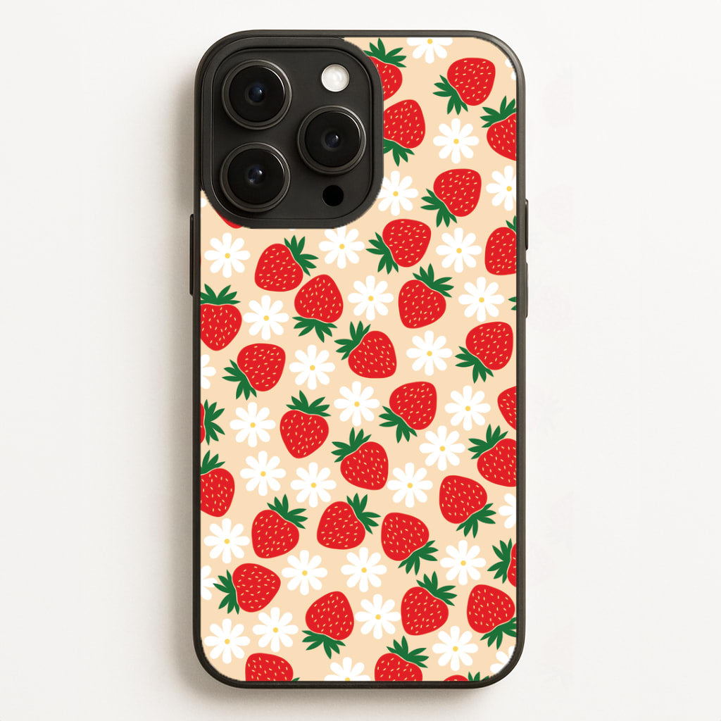Strawberries and Flowers - Spring Patterns Phone Case for iPhone, Samsung Galaxy and Google Pixel