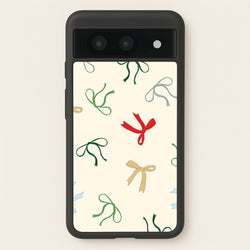 Coquette Christmas Bows Pattern Google Pixel 8a Case