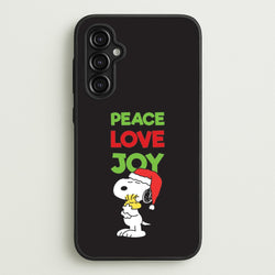 Peace, Love, Joy Christmas Cartoon Beagle Galaxy A14 Case