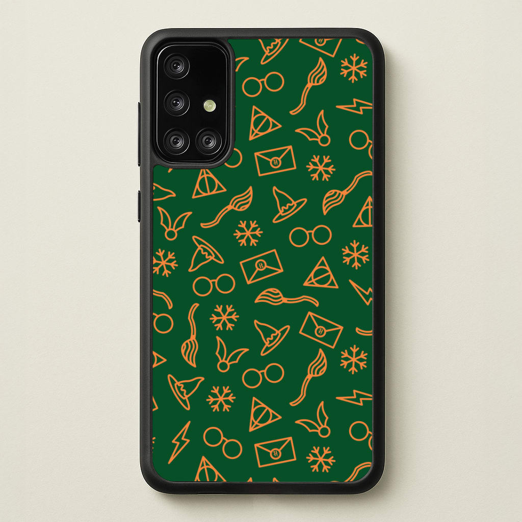 Christmas Wizard Icons Pattern Galaxy A71 Case