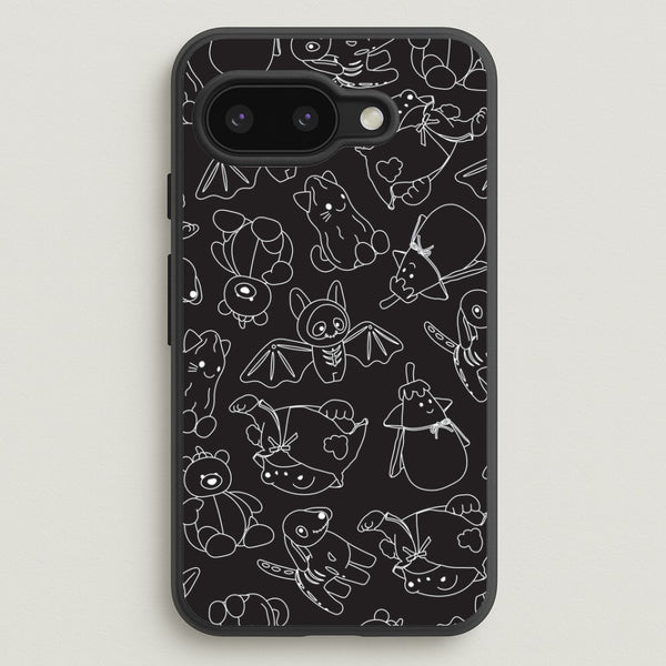 Halloween Plushies Pattern II - Halloween Google Pixel 9a Case