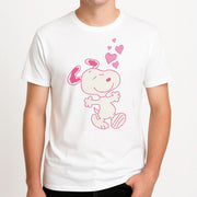 Cartoon Beagle Valentine Hearts Pattern T-Shirt 4