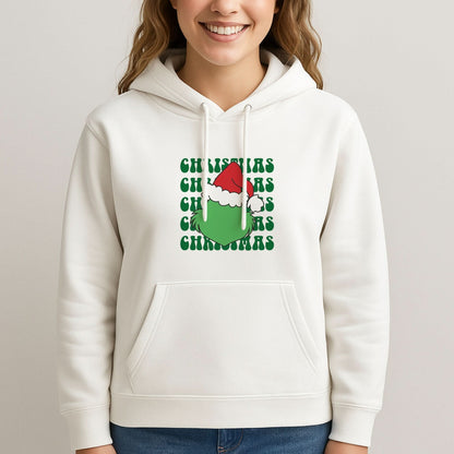 Green Creature Christmas Womans Hooded Sweatshirt