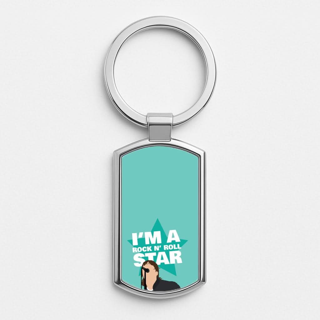 I'm A Rock And Roll Star Silver Metal Keyring