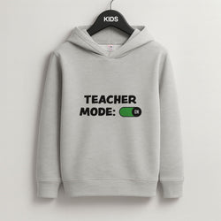 Teacher Mode On Grey Kids Hoodie