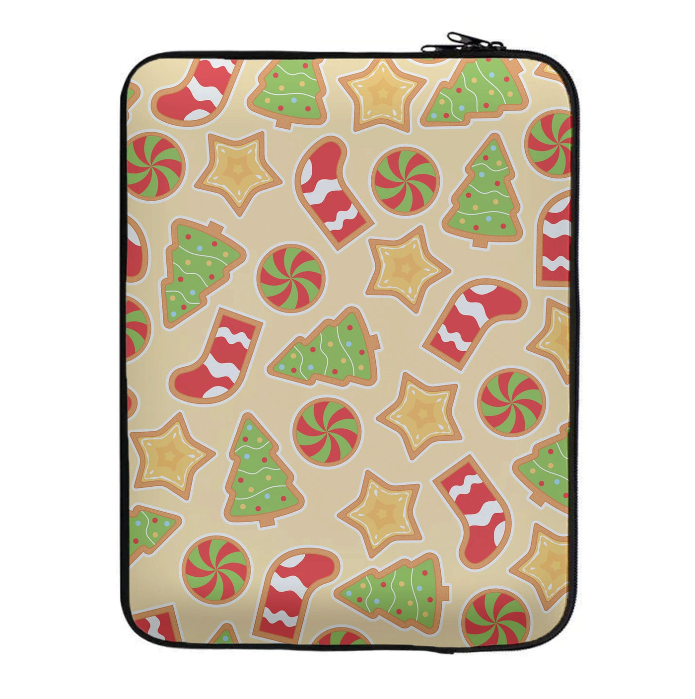 Gingerbread And Stocking Pattern Laptop Sleeve