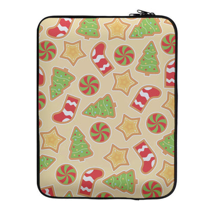 Gingerbread And Stocking Pattern Laptop Sleeve