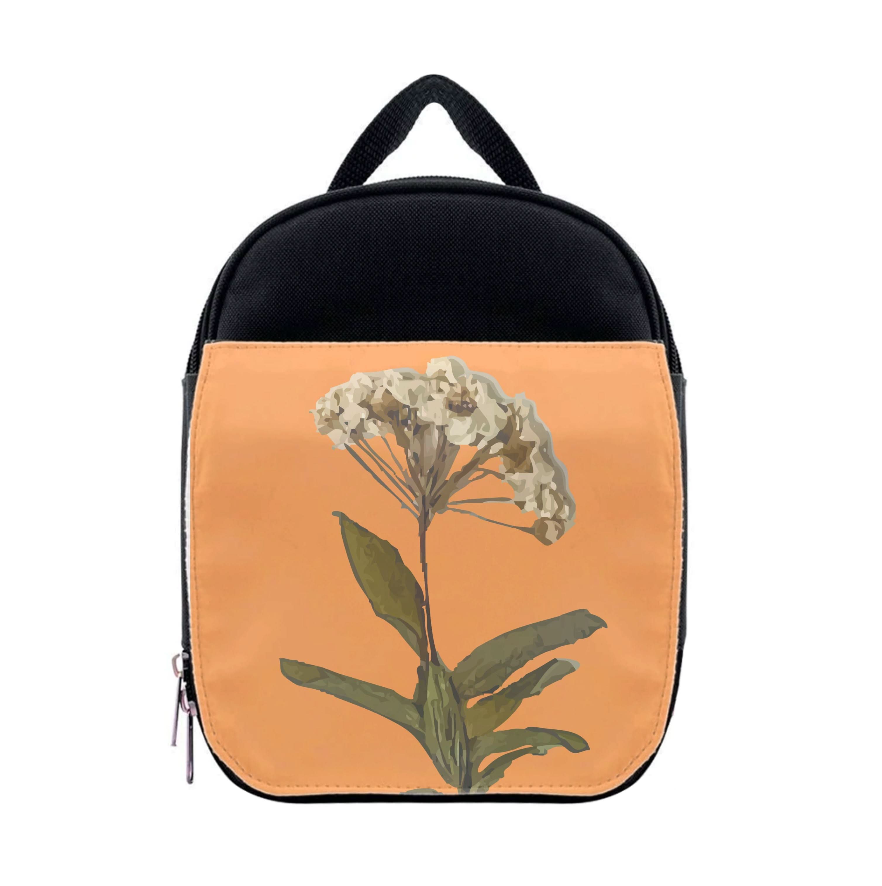 Bright Orange Pressed Flower Lunchbox