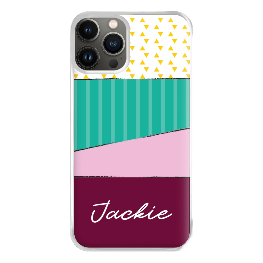Geometric Patterns Personalised Name iPhone 13 Pro Case