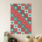 Geometric Square Christmas Pattern Poster 1