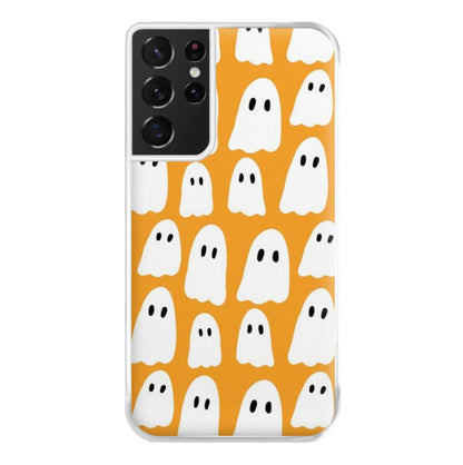 Orange Ghost Halloween Pattern Phone Case