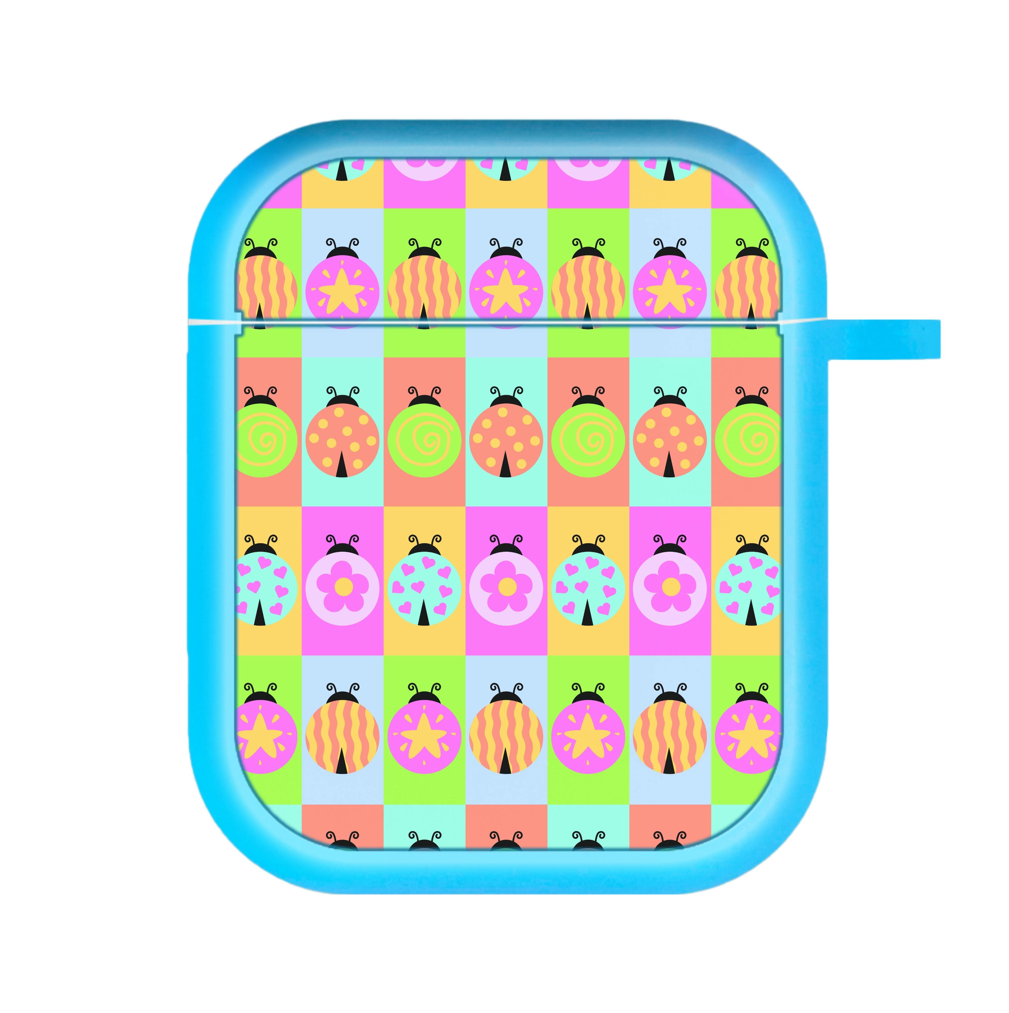 Cartoon Ladybugs Colourful Pattern AirPods Case