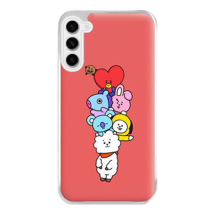 Red BT21 - RJ, Mang, Koya, Chimmy, Cooky, Shooky, Tata - K Pop Phone Case