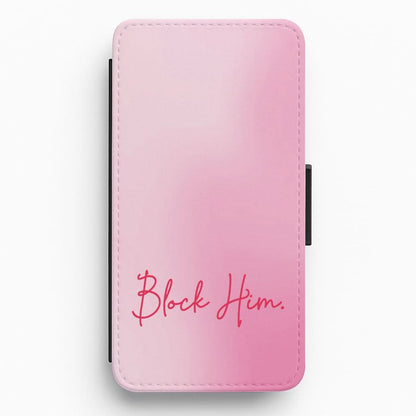 Block Him Pink Gradient Flip / Wallet Phone Case