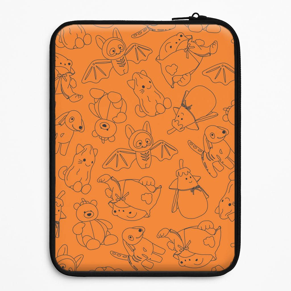 Halloween Plushies Pattern I - Halloween Laptop Sleeve