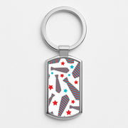 Tie And Stars Pattern Luxury Keyring 1
