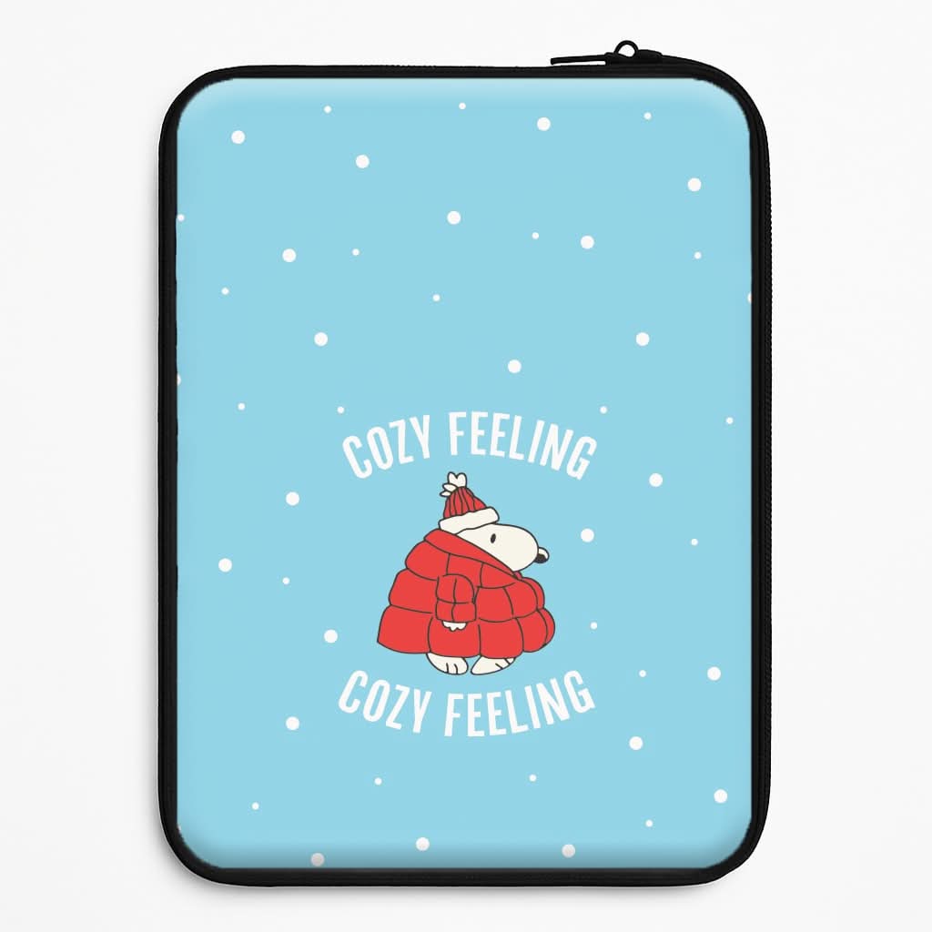 Cozy Feeling Cartoon Beagle Puffer Jacket Laptop Sleeve