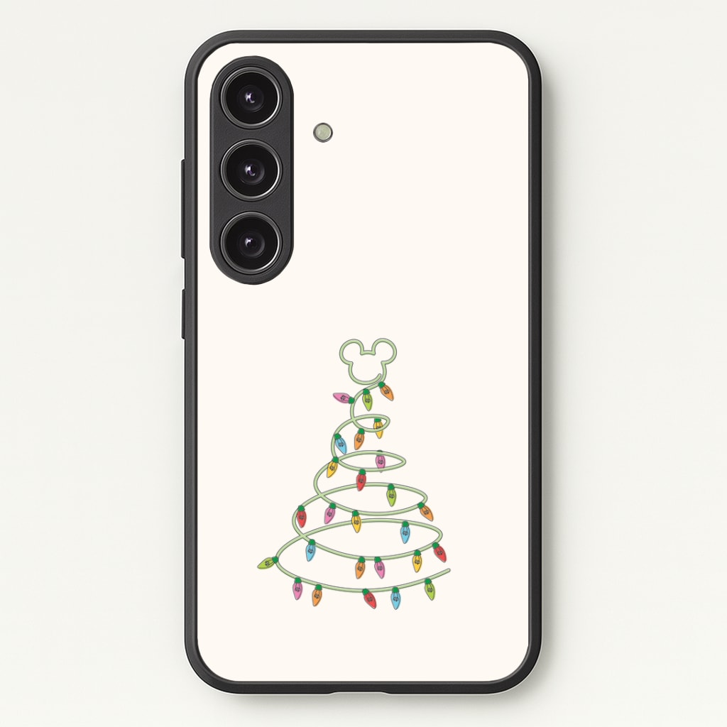 Cartoon Mouse Christmas Tree Lights Galaxy S24 Plus Case