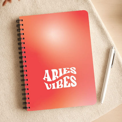 Aries Vibes Gradient Zodiac Notepad