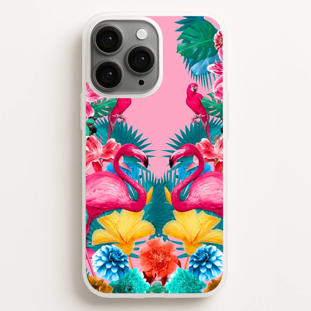 Flamingo and Tropical garden Phone Case