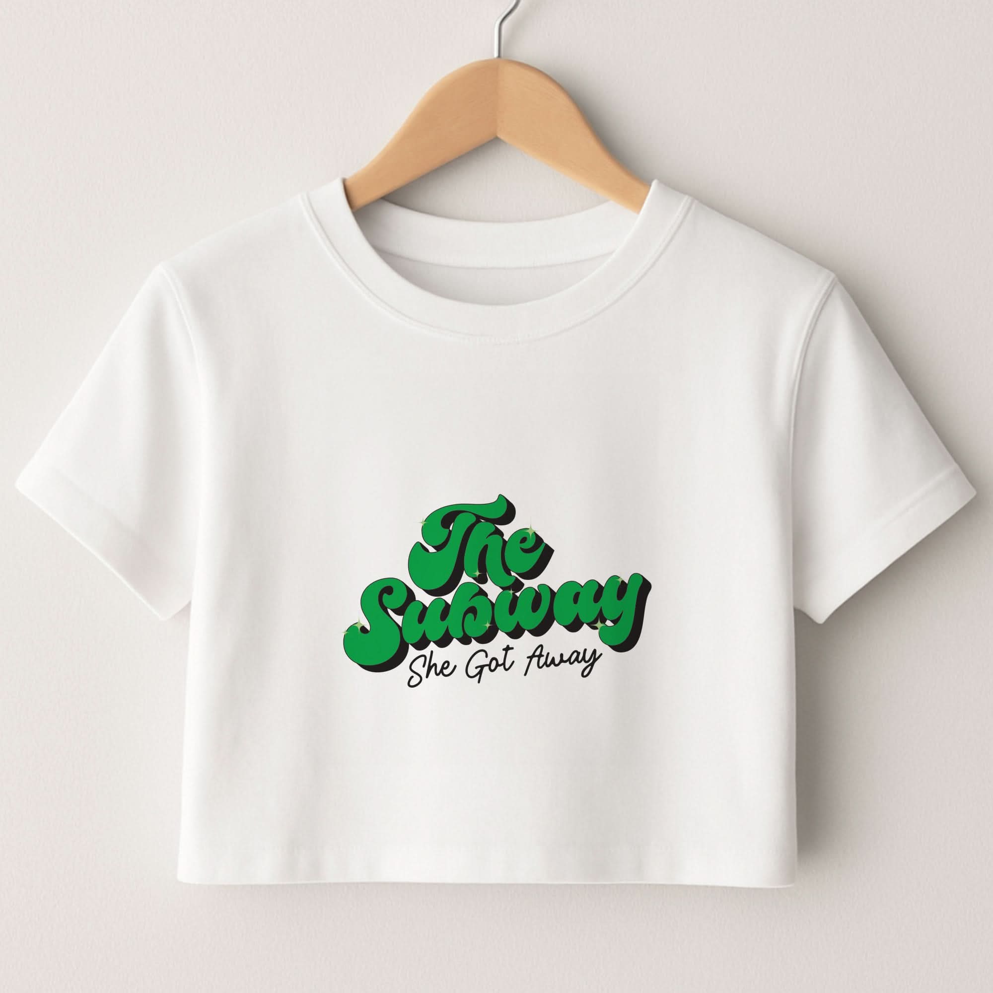 Subway Green Crop top