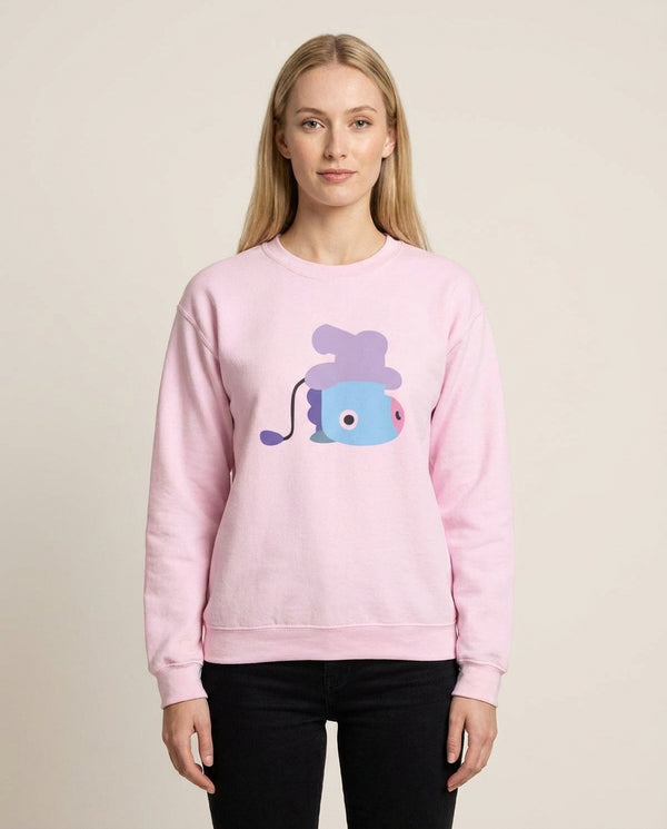 Mang 21 - BTS Sweatshirt — Pink Front, worn