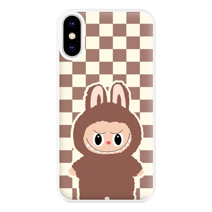 Checkered Cute Brown Monster  iPhone X / XS Case