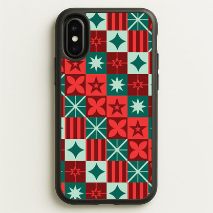 Geometric Square Christmas Pattern iPhone X / XS Case