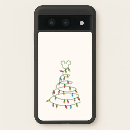 Cartoon Mouse Christmas Tree Lights Google Pixel 8a Case
