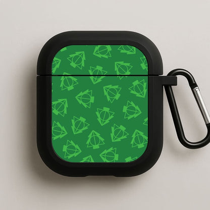 Christmas Tree Wizard Icon Pattern Black AirPods Case