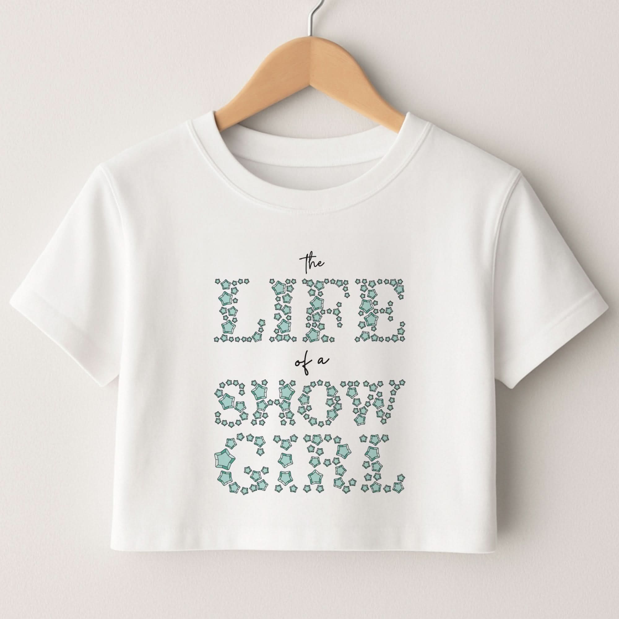 TLOAS Bedazzled Writing Crop Top