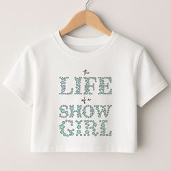 TLOAS Bedazzled Writing Crop Top