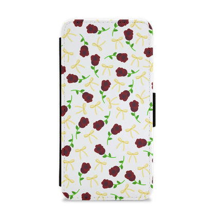 Roses And Bows Pattern Flip / Wallet Phone Case