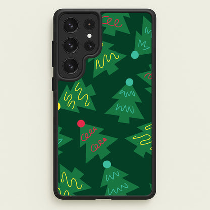 Abstract Christmas Trees Pattern Galaxy S22 Ultra Case