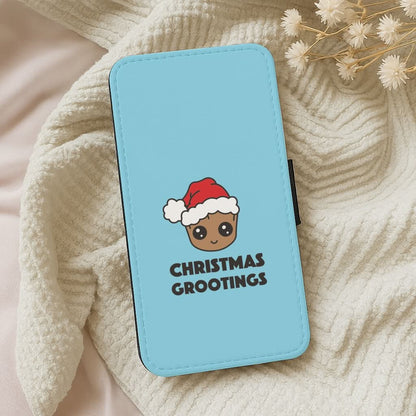Christmas Grootings  Leather Phone Case