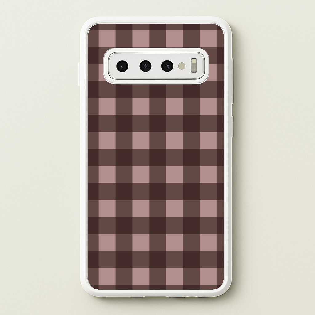 Chocolate Gingham Galaxy S10 Plus Case