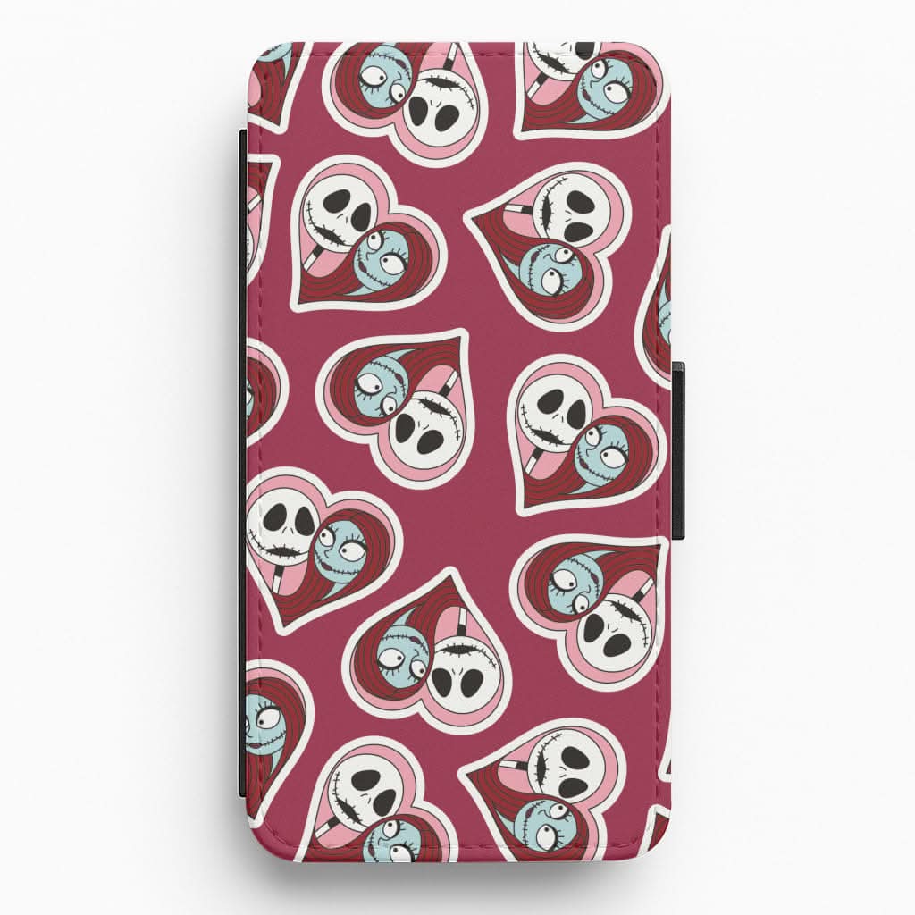 J And S Heart Pattern Flip / Wallet Phone Case