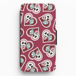 J And S Heart Pattern Flip / Wallet Phone Case