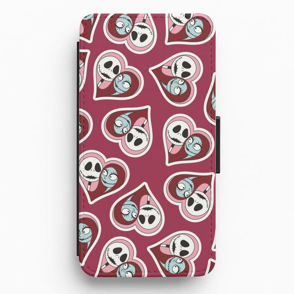 J And S Heart Pattern Flip / Wallet Phone Case