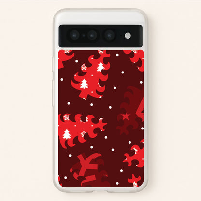 Wrapping Paper Christmas Tree Pattern Google Pixel 7 Pro Case