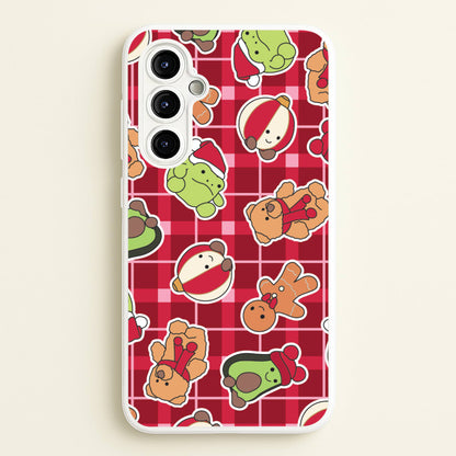 Christmas Plushies Tartan Pattern Galaxy A54 Case