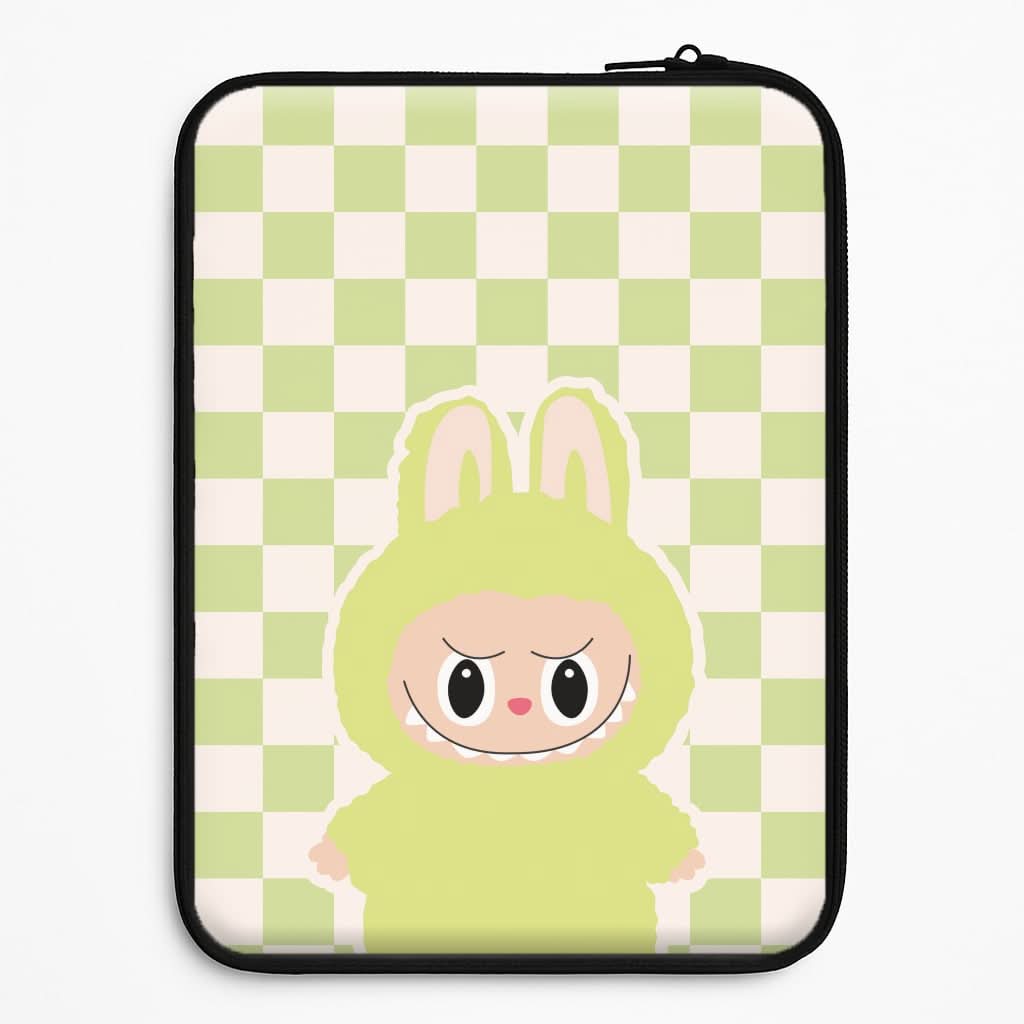 Checkered Cute Green Monster  Universal Laptop Sleeve