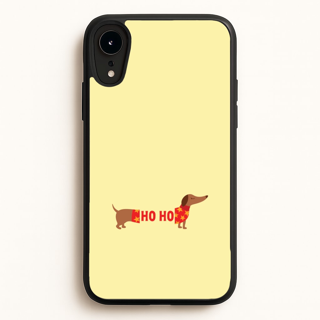 Christmas Jumper Ho Ho Dachshund iPhone XR Case