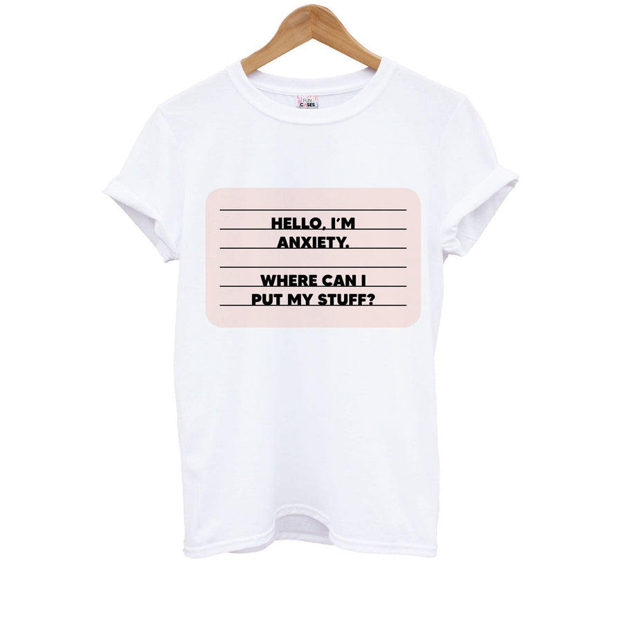 Hello I'm Anxiety - Inside Out Kids T-Shirt