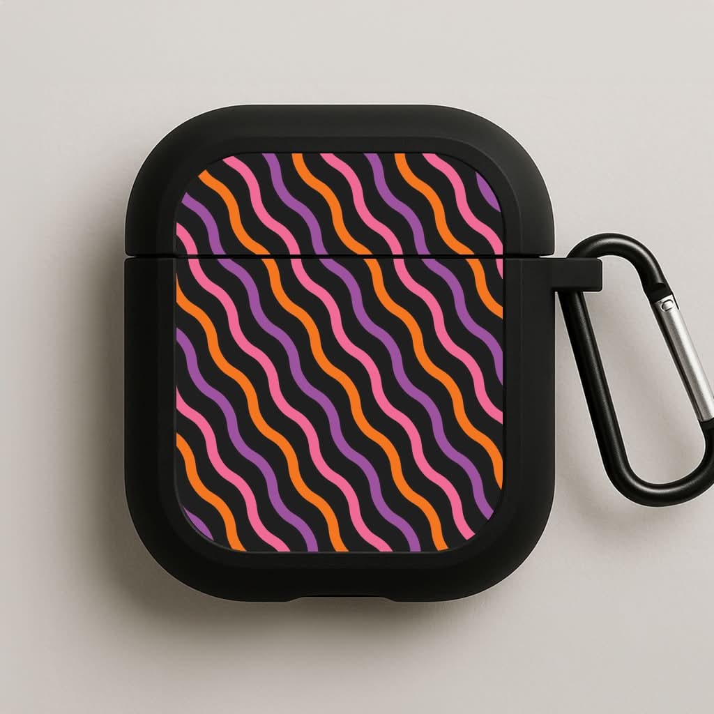 Wavy Abstract Halloween Pattern AirPods Case